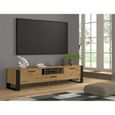Meuble TV bas 160 cm couleur chêne artisan Nuka Commode TV Hi-Fi Table-3