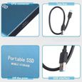 Disque Dur Externe Portable SSD 2 To avec étui de Protection super mini HDD USB 3.1 2TB 75x58x10mm Bleu-3