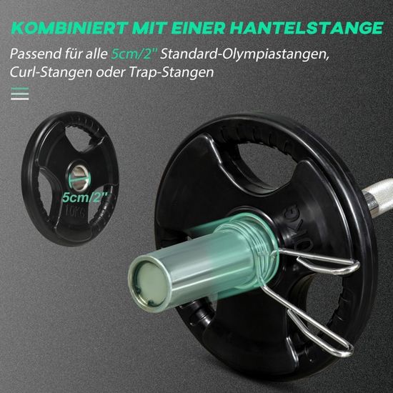 Lot De 2 Disques D'Haltères 15 Kg – Ø 31 Mm, Revêtement Plastique Silencieux, Pour Musculation à Domicile
