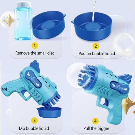 Pistolet à bulles avec 12 trous pour machine à bulles pour enfants Gatling  Toy, jouets à bulles automatiques [630] - Cdiscount Jeux - Jouets