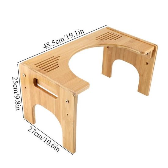 Tabouret De Toilette En Bois 37x20x17 Cm | Position Accroupie 35° | Anti-Constipation, Hémorroïdes | Noir