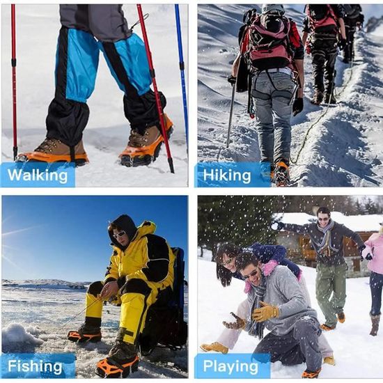 Crampons Antidérapants 11 Dents Pour Chaussures - Traction Glace Neige Randonnée Hiver
