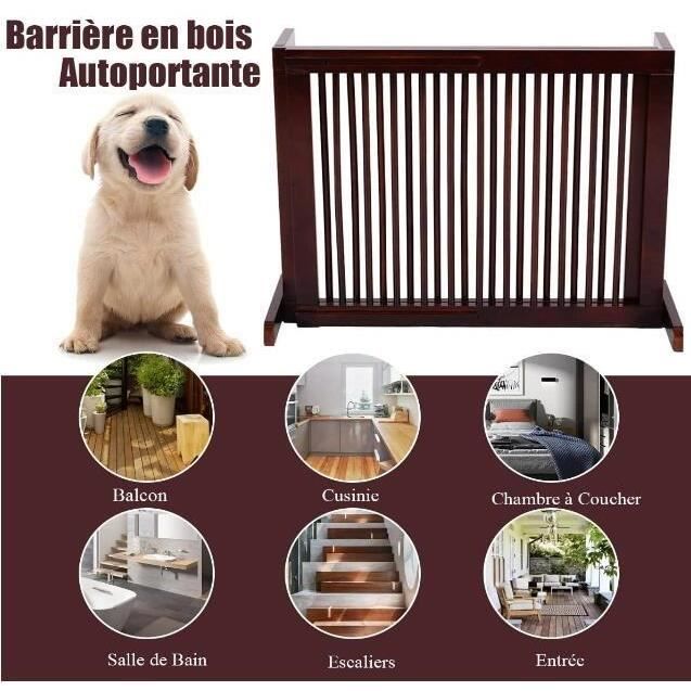 Barrière De Sécurité Extensible 74-104 Cm - Pour Chiens, Chats, Enfants - Double Verrou, Petite Porte Basse - 2