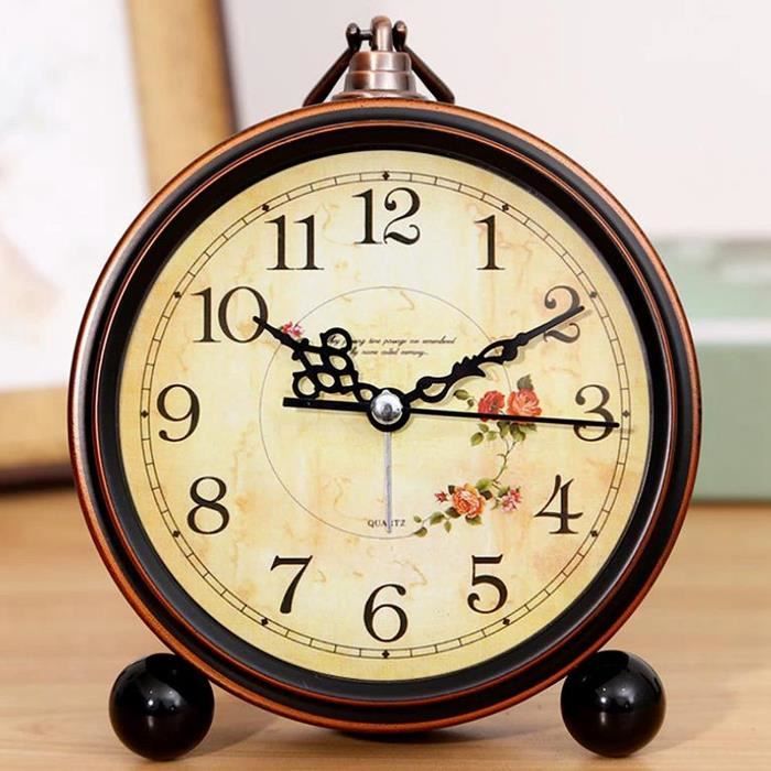 Réveil Quartz Sans Tic Tac Réveil Sans Tic-tac, Horloge De Chevet Silencieuse De 4'' Pour Dormeurs Lourds Horloge Analogique à Piles Avec Design Gris Moderne Horloge De Table à Grand écran Pour