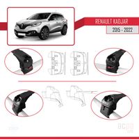 Barres De Toit RE&AR ACE-2 Pour Renault Kadjar 2015-2022 - Aluminium Gris, Porte-Bagages Railing, Charge Max 75 Kg