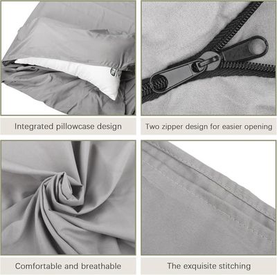 Drap De Sac De Couchage YARVPUV – Gris, 220x90 Cm, Ultra-léger 512 G, Poche Pour Oreiller