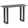 Table Console-Table d'entrée-Table de Salon Gris 115 x 35 x 76 cm Bois d'acacia massif et fer-0