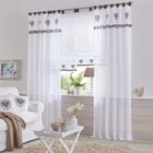 DQIDIANZ Rideau Voilage Blanc 140x175 cm à Oeillets Semi-Transparent Décoration de Fenêtre Moderne Voile pour Salon Maison x1pcs