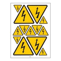 Planche format A4 de stickers danger électricité
