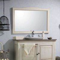 Miroir de salle de bain en Acacia blanc vieilli - Garriguo - 140 cm - Style contemporain et design