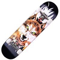 Skateboard pour enfants adultes 31 pouces - Loup solitaire - 9 couches érable - PP Haute résistance - PVC
