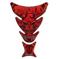 Protège réservoir moto 3D Skull Devil Rouge KT8020R Keiti® résine inaltérable