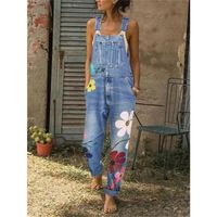 Salopette femme jeans - à imprimé floral - FR33CIP