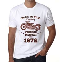 Homme Tee-Shirt Né Pour Rouler Un Moteur Légendaire Depuis 1972 – Born To Ride Legendary Motor Since 1972 – 51 Ans T-Shirt Cadeau