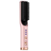 BROSSE MANUELLE,pink--Lisseur de cheveux électrique multifonctionnel, peigne chaud en céramique, fer à lisser, Machine de coiffure,
