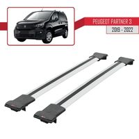 Barres De Toit Pour Peugeot Partner 3 (2019-2022) - 3 Barres Aluminium Noir - Porte-bagages ACE-1 Compatible - 11