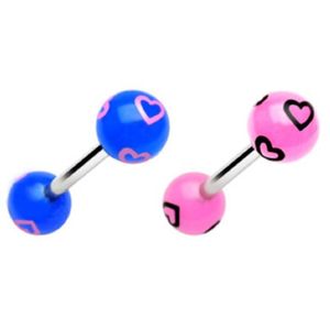 Collier Plaque Or Piercing Langue Sexuel Tata Gisèle Piercing Langue Barbell En Acier Chirurgical 316L Et Piercing Langue Phosphorescent Piercing Labret Bioflex