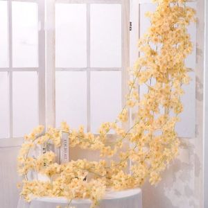 FLEUR ARTIFICIELLE Plantes - Composition florale,Roses de cerisier artificielles en soie,1 pièce,135 têtes de fleurs,décoration - champagne[A]