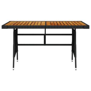 TABLE DE JARDIN  Table de jardin Noir 130x70x72 cm Résine tressée et acacia DIOCHE7298381429593