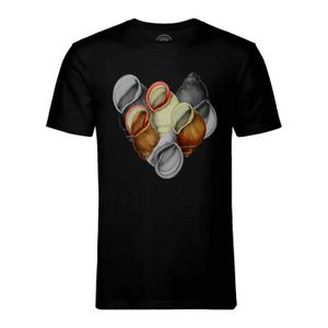 T-SHIRT T-shirt Homme Col Rond Noir Escargot minimaliste Planche Biologie Illustration Ancienne