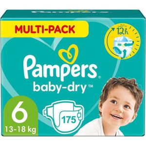 COUCHE PAMPERS BABY-DRY TAILLE 6 175 COUCHES (13-18 KG)