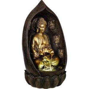 FONTAINE DE JARDIN STILISTA® Fontaine de jardin Bouddha 64 x 35 x 29 cm, avec éclairage LED, pompe incluse