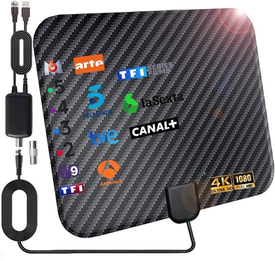 Amplificateur Antenne TV Edison LIA-200 - Pour TNT Intérieur, Gain 12 DB, UHF/VHF