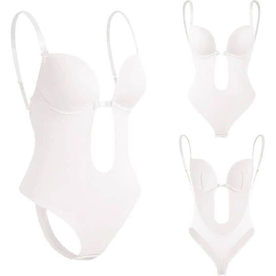 Body Gainant Invisible Dos Nu Pour Femme - Push-up, Sans Couture, Bretelles Transparentes - Pour Robe, Mariage, Soirée - 3