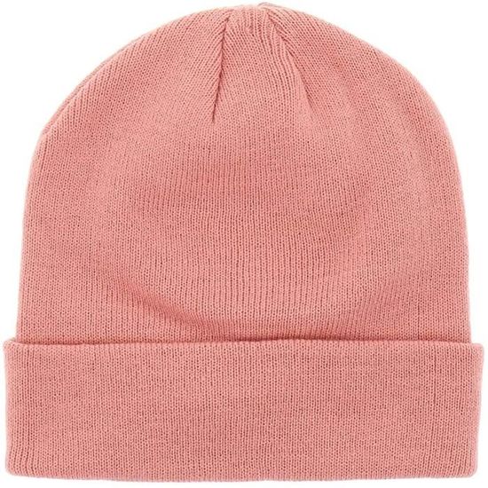 Bonnet Hiver Uni Homme Femme - Taille Unique - 100% Acrylique - Sans Pompon - Modèle Basic Reversible