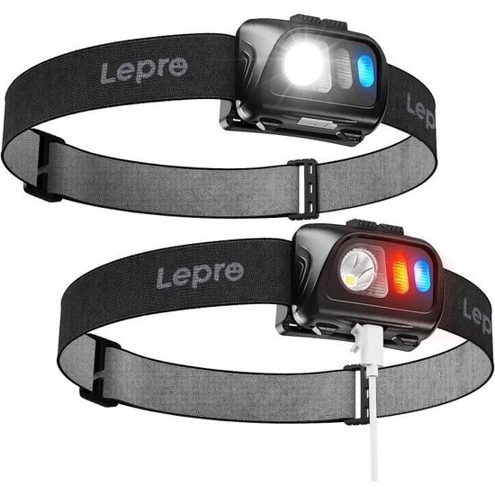 Pacco Da 2 Lampade Frontali LED Ricaricabili 1500 Lumen 11 Modalità - Nero - Foto 5