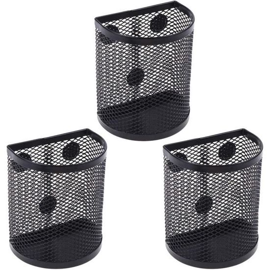 Porte Crayon Magnétique Frigo Mandeep - Pot à Crayon Aimanté Bureau | Rangement Stylo Noir