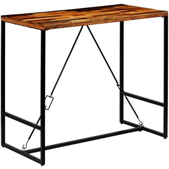 80266-Vintage Table haute - Table de bar Bois recyclé solide 120 x 60 x 106 cm Table Mange Debout Table de bistro - Moderne