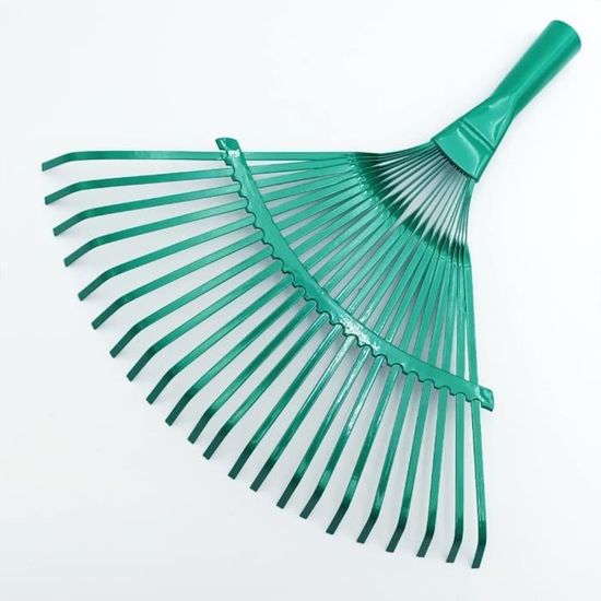 Râteau De Jardin En Acier Fixe - 22 Dents - Pour Feuilles, Cailloux, Terre - Outil Manuel Avec Attache Universelle