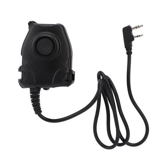 Câble D'extension Microphone 2 Broches Type K Pour Talkie-walkie - Longueur 1 M, ABS Noir, Rallonge Casque/micro