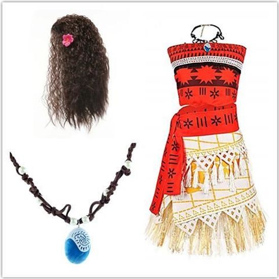 Bebe Fille Vetements Cosplay Princesse Robe Moana Enfants Vaiana Filles Partie Robes De Mariee Avec Collier Perruque Cdiscount Jeux Jouets