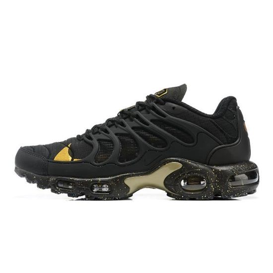 Baskets Nike Air Max TN Homme Chaussures de Sport Noir Or Noir or