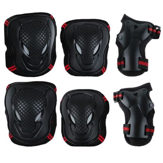 Équipement De Protection 6 Pièces Pour Roller/Skate - Genouillères, Coudières, Protège-Poignets - PVC Dur