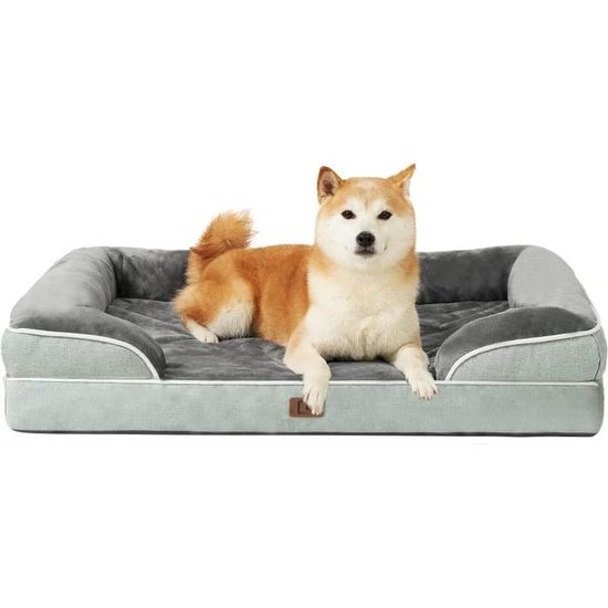 Panier Chien Grande Taille Mémoire De Forme - Housse Lavable, Nid Douillet Antidérapant - Confort Orthopédique Pour Chien Senior Ou Grand