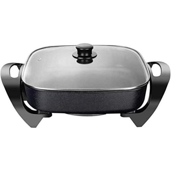 Audecook Poêle à Frire Électrique 2.5L Antiadhésive Céramique Avec Cuiseur Vapeur - Noir Pour Steak, Œufs, Ramen & Riz Frit