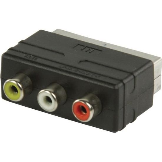 vers 3 connecteurs RCA femelles et 1 connecteur S-VHS. InLine Adaptateur péritel 89953 entrée/sortie 