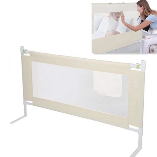 KESSER Barrière De Lit Enfant 200cm - Protection Anti-Chute Pliable - Gris