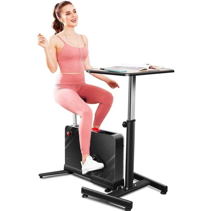 ANCHEER Vélo D'appartement avec Table Réglable, Vélo D'Intérieur avec 8 Niveaux Résistance Magnétique, Charge Maximale: 120kg