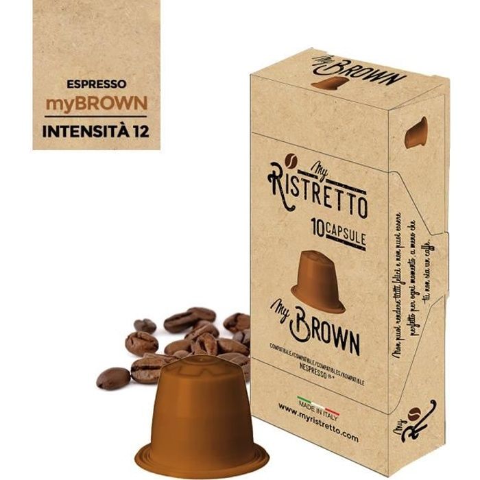 100 Capsules de Café Compatibles Nespresso – Café MyBrown 100% Robusta - MyRistretto