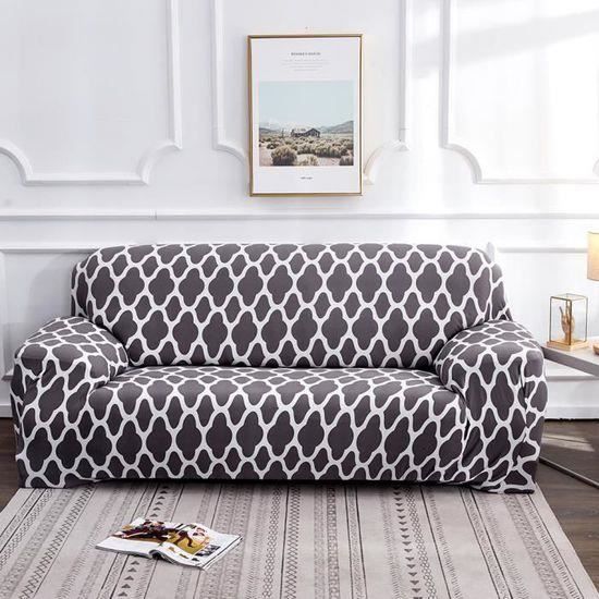 235-310cm Housse de canape 4 places avec accoudoirs, Housse de fauteuil et canape, extensible, Couverture de Canapé 4 places Gris