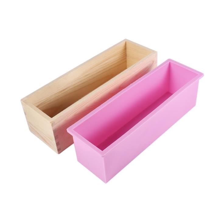 Eiffel Moule à savon rectangulaire de silicone avec boîte en bois pour la fabrication de savon