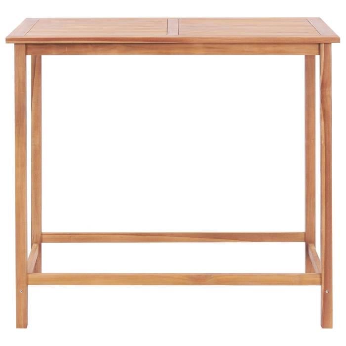 Table de bar d'extérieur 120x65x110 cm Teck solide-MEE