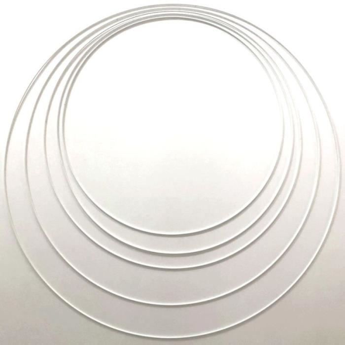 Lot 5 très grands Cercles métal blanc Ø 60 cm à 90 cm, Anneaux en Epoxy pour Attrape rêves, abat-jour - Unique