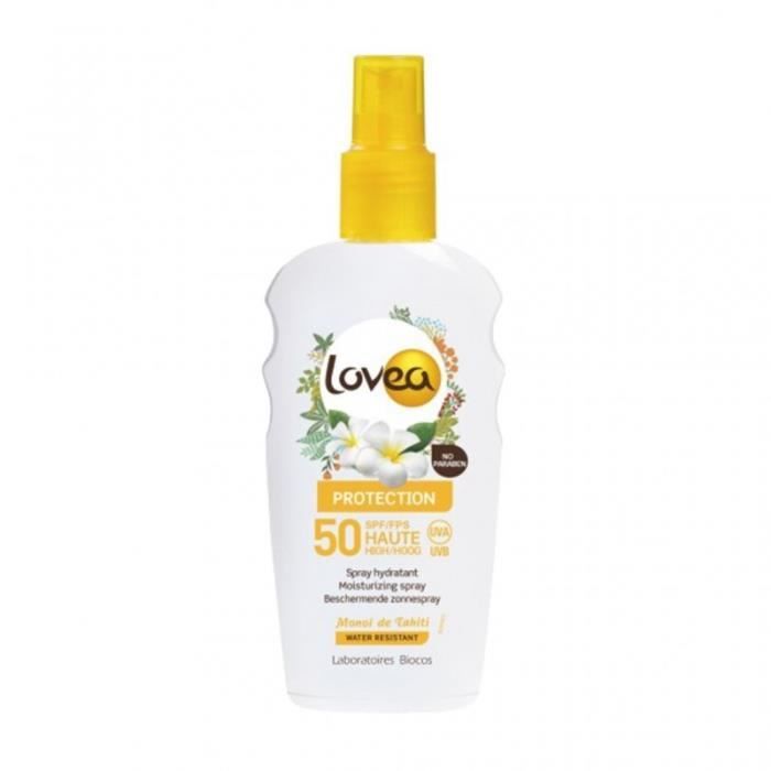 Lovea Spray Hydratant Protection SPF 50 Monoï de Tahiti Water Resistant 200ml (lot de 2)