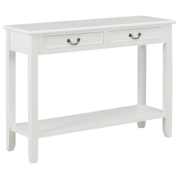Table console Table d’entrée Bout de Canapé scandinave Salon Blanc 110x35x80 cm Bois