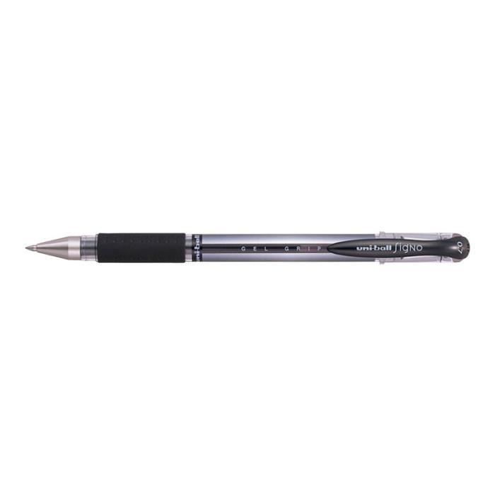 Uni-ball Signo Gel Grip Roller noir encre gel à pigment à base d'eau 0.7 mm moyen pack de 3